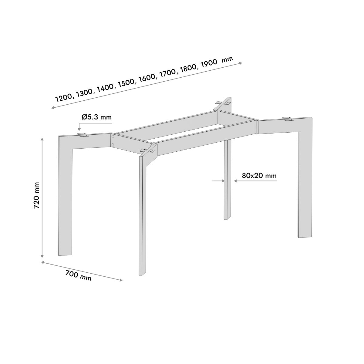 Noga za stol – Barax Double